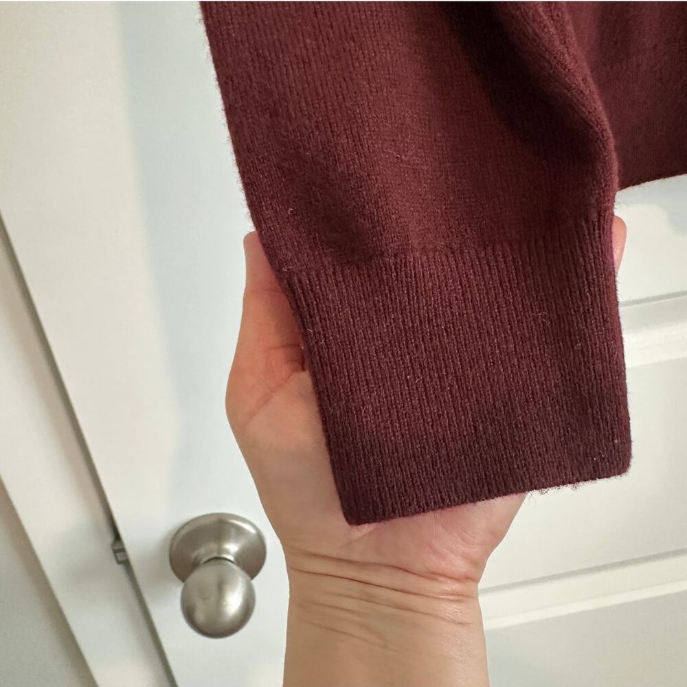 Quince 100% Mongolian Cashmere Full-Zip Hoodie Rich Burgundy Size S - Picture 9 of 12
